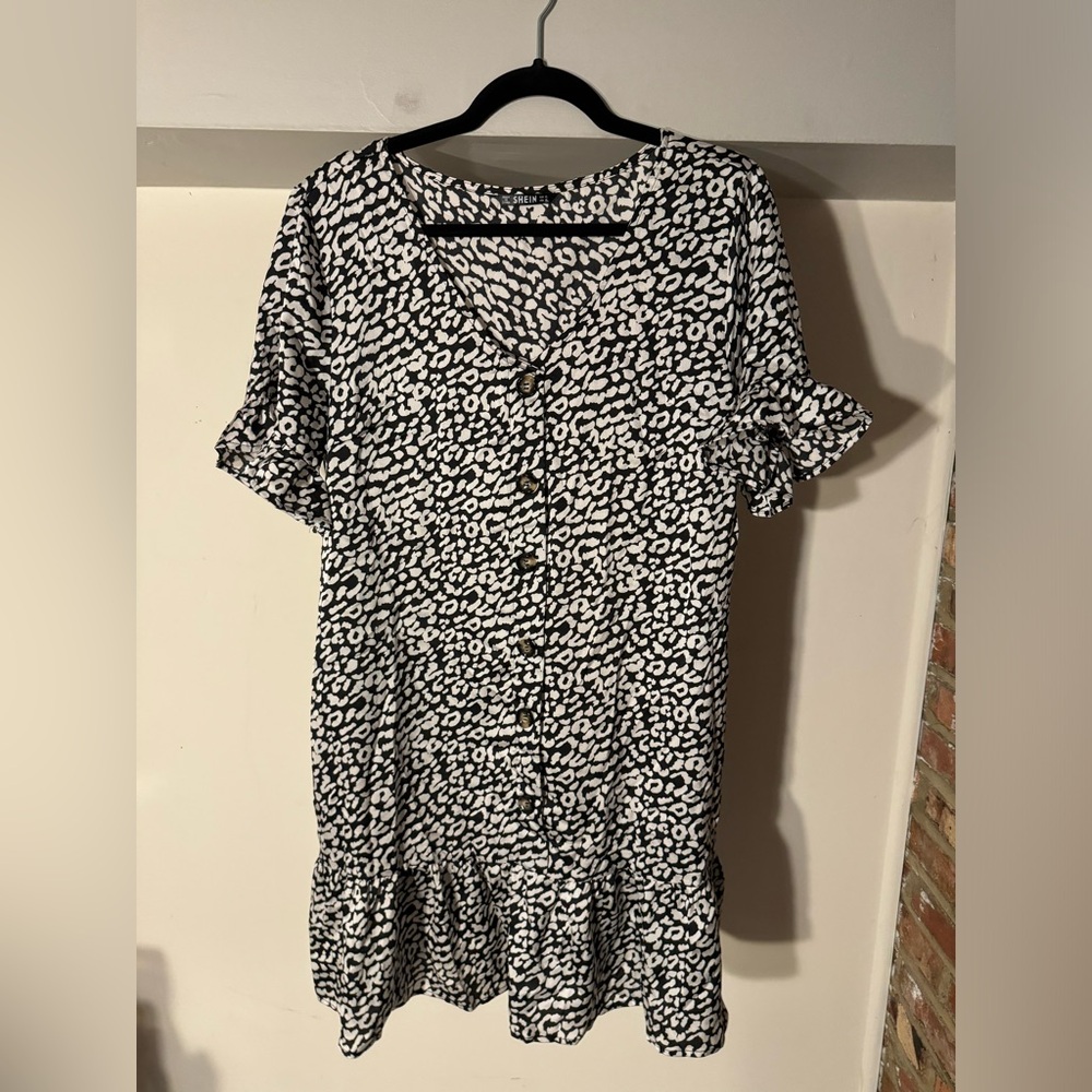 Cheetah Print Button Down Dress